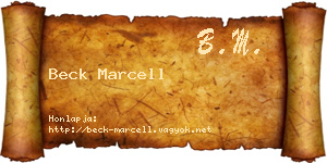 Beck Marcell névjegykártya